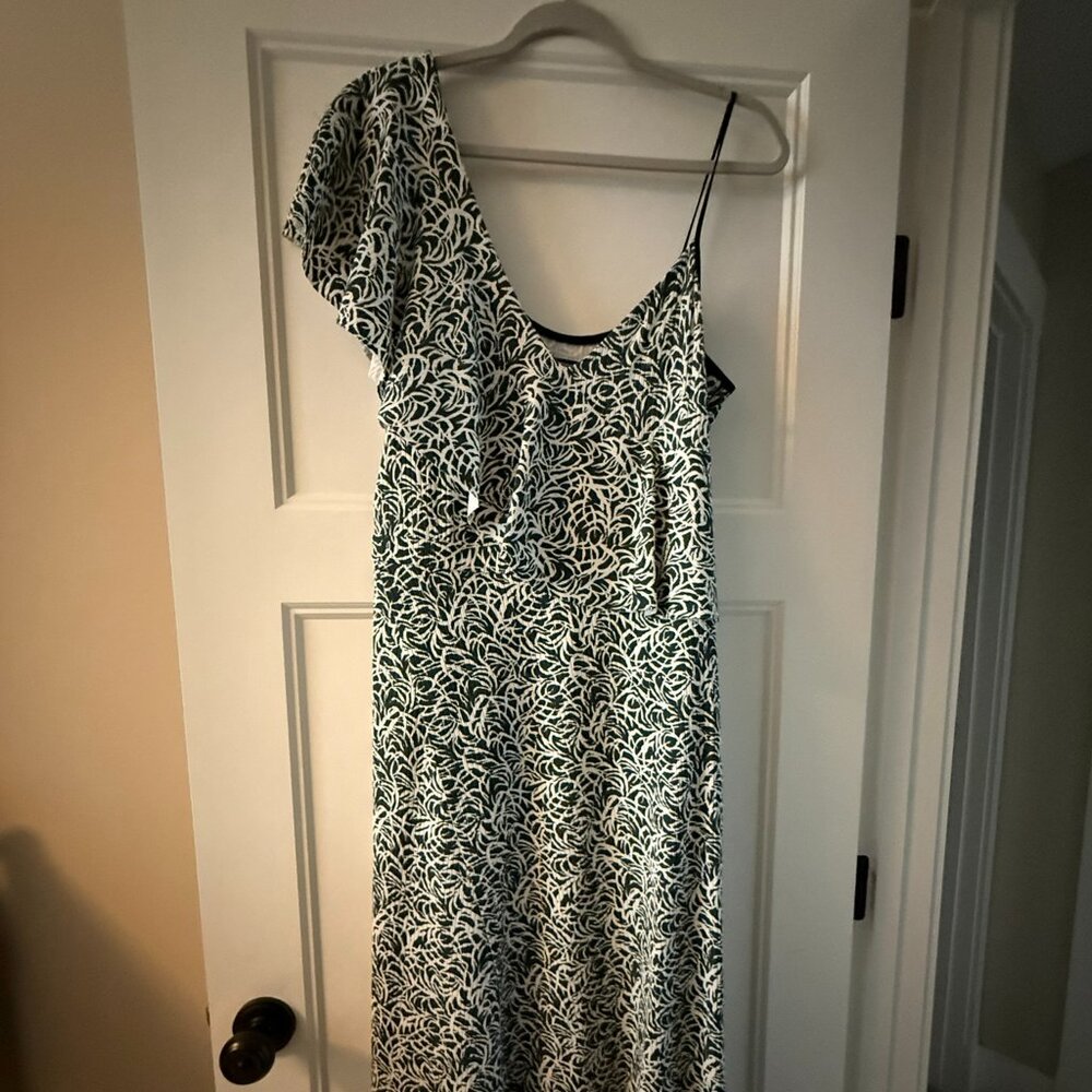 CLUB MONACO Asymmetrical V-Neck High-Low Maxi Dress